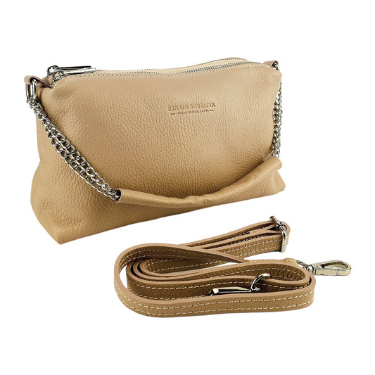 RB1025AU  | Borsa Donna a Mano con doppia lampo in Vera Pelle Made in