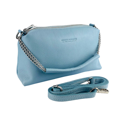 RB1025CL  | Borsa Donna a Mano con doppia lampo in Vera Pelle Made in